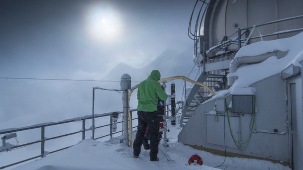 Messkampagne INUIT-JFJ auf dem Jungfraujoch in der Schweiz. Foto: Tilo Arnhold, TROPOS