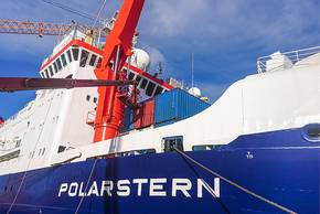 Kernstück der Atmosphären-Messungen wird die Expedition PS106 der Polarstern im Mai/Juni sein. Foto: Tilo Arnhold, TROPOS Kernstück der Atmosphären-Messungen wird die Expedition PS106 der Polarstern im Mai/Juni sein. Foto: Tilo Arnhold, TROPOS