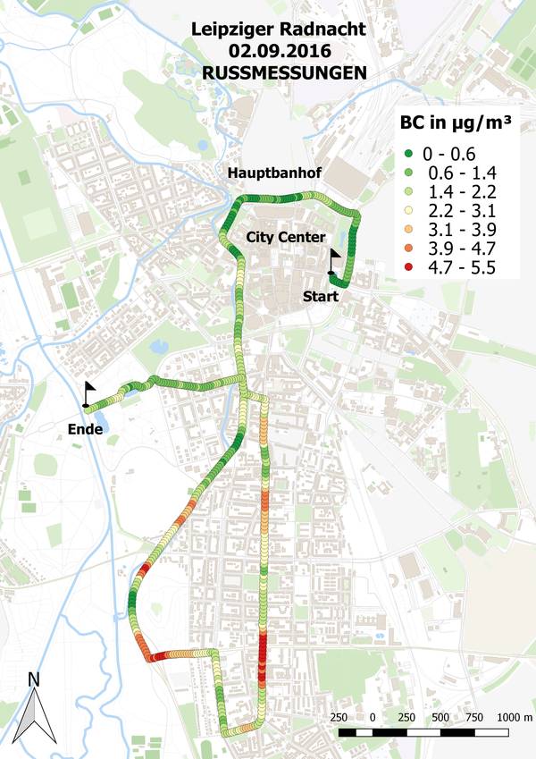 Rußmessung zur Leipziger Radnacht am 02.09.2016 Rußmessung zur Leipziger Radnacht am 02.09.2016