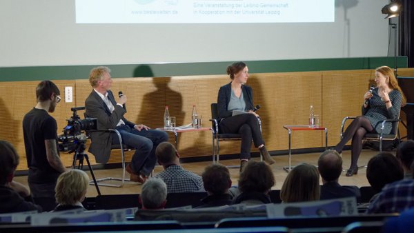 Leibniz debattiert: Sebastian Lentz trifft Rosa Loy (Foto: Tilo Arnhold, TROPOS)