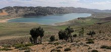 The Lake Sidi Ali is located in the Moroccan Middle Atlas at 2.080 metres above sea-level. The position of the lake is in the North Saharan desert margin (Photo by Sidi Ali dust research group)