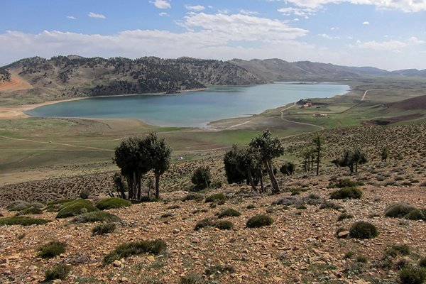 Der Sidi Ali-See im Mittleren Atlas Marokkos liegt auf einer Höhe von 2.080 Metern über dem Meeresspiegel und befindet sich unmittelbar am Nordrand der Sahara. Foto: Institut für Geographie/Universität Leipzig