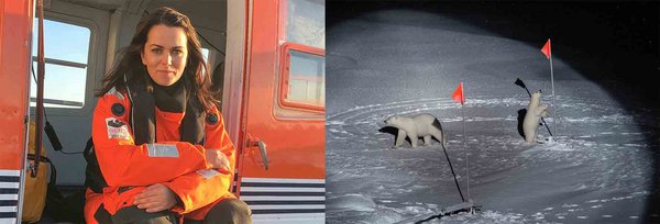 AWI photographer Esther Horvath. During the 1st leg of the journey from MOSAiC she managed to take a picture of a mother polar bear with her cub on the floe. (Photos: Esther Horvath, AWI) 