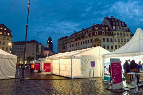 Wissenschaftsmeile auf dem Dresdner Neumarkt. Foto: Tilo Arnhold, TROPOS