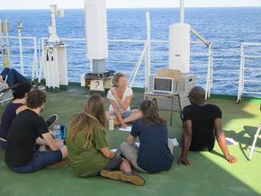 Teaching onboard RV Polarstern in the frame of the NoSoaT training school (The North South Atlantic Training Transect). Teaching onboard RV Polarstern in the frame of the NoSoaT training school (The North South Atlantic Training Transect).