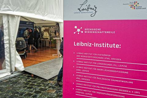 Leibniz-Zelt am Dresdner Neumarkt. Foto: Tilo Arnhold, TROPOS