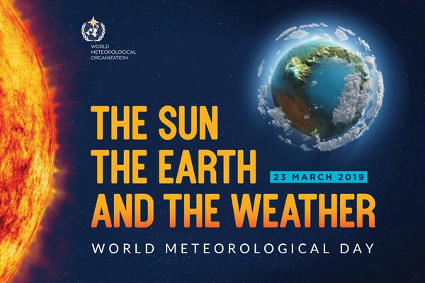 „Die Sonne, die Erde und das Wetter“ („The Sun, the Earth and the Weather“) ist das Motto 2019. Quelle: WMO.