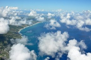 Passat-Cumuluswolken über Barbados. Quelle: Holger Siebert/TROPOS
