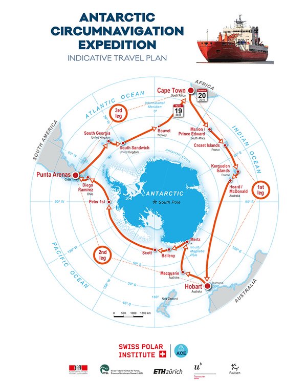 Bei der Antarktis-Umrundung fahren drei WissenschaftlerInnen des TROPOS mit auf der „Akademik Tryoshnikov“,. Da die Expedition insgesamt drei Monate dauern wird, haben sich die Wolkenforscher vom TROPOS diese Aufgabe nach Ozeanen aufgeteilt. Quelle: S