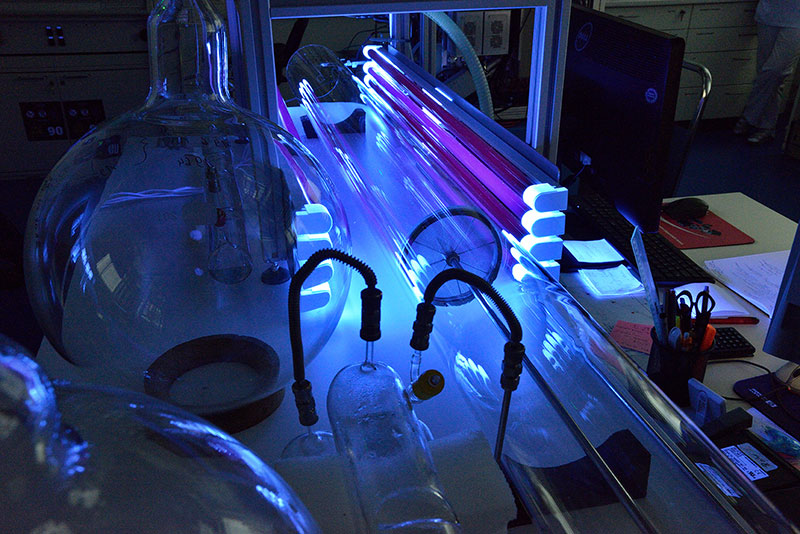 The team succeeded in proving this process in laboratory experiments using a special flow apparatus at TROPOS in Leipzig, which allows interference-free investigations of gas phase reactions at atmospheric pressure. Photo: Tilo Arnhold, TROPOS