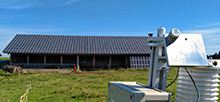 Analyses of the influence of aerosols on the yield of photovoltaic systems contribute to better utilisation of electricity grids and to making the energy transition more secure. A measurement campaign in Allgäu as part of the MetPVNet project provided important data for estimating the production of solar electricity. Photo: Jonas Witthuhn, TROPOS